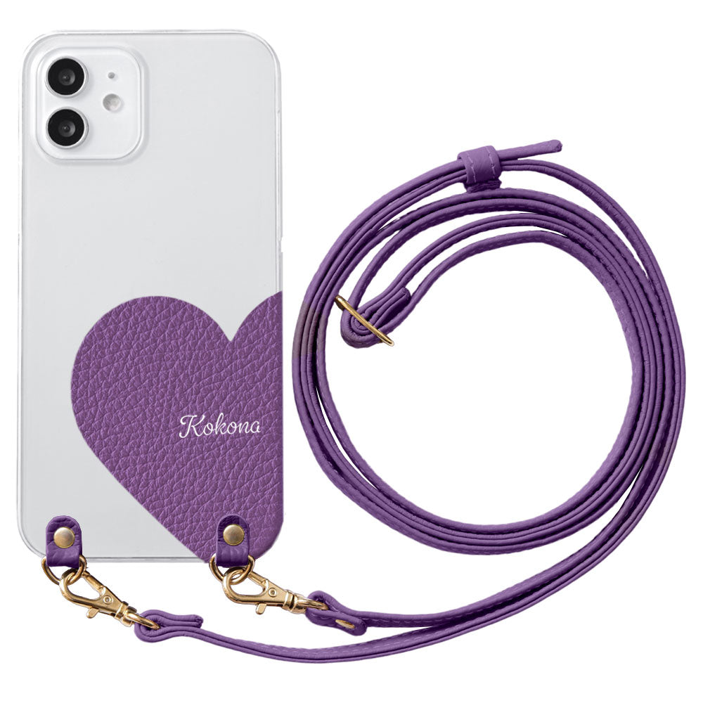 Clear Case Genuine Leather 32 Colors Italian Shrink Leather Motif Cut Leather Printed Name With Shoulder Strap Back Case Xperia Series