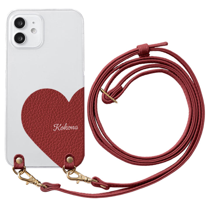 Clear Case Genuine Leather 32 Colors Italian Shrink Leather Motif Cut Leather Printed Name With Shoulder Strap Back Case Galaxy Series