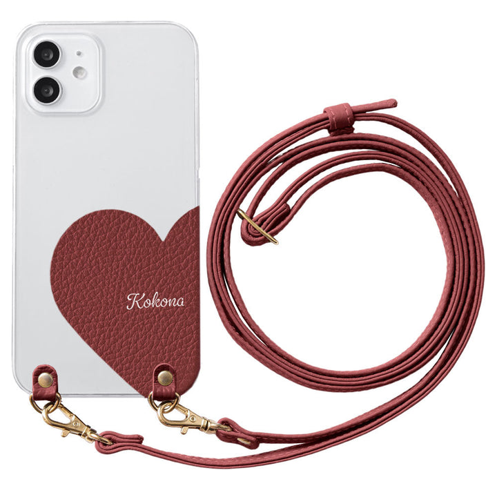 Clear Case Genuine Leather 32 Colors Italian Shrink Leather Motif Cut Leather Printed Name With Shoulder Strap Back Case Xperia Series