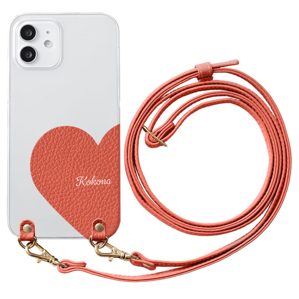 Clear Case Genuine Leather 32 Colors Italian Shrink Leather Motif Cut Leather Printed Name With Shoulder Strap Back Case Xperia Series