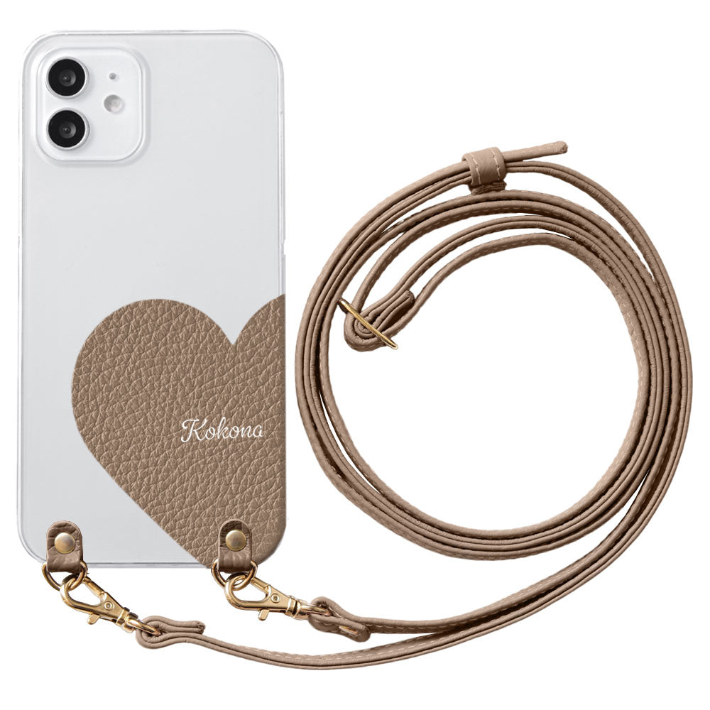 Clear Case Genuine Leather 32 Colors Italian Shrink Leather Motif Cut Leather Printed Name With Shoulder Strap Back Case Xperia Series