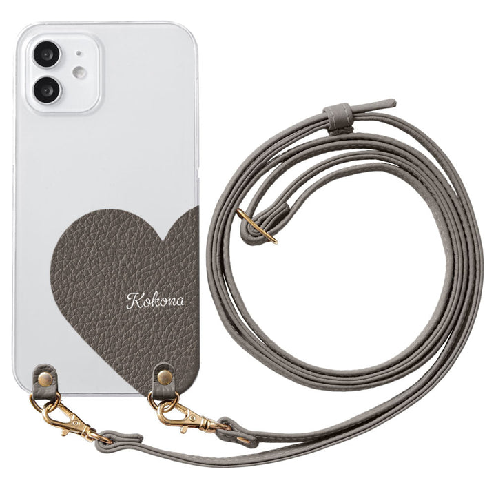 Clear Case Genuine Leather 32 Colors Italian Shrink Leather Motif Cut Leather Printed Name With Shoulder Strap Back Case Xperia Series