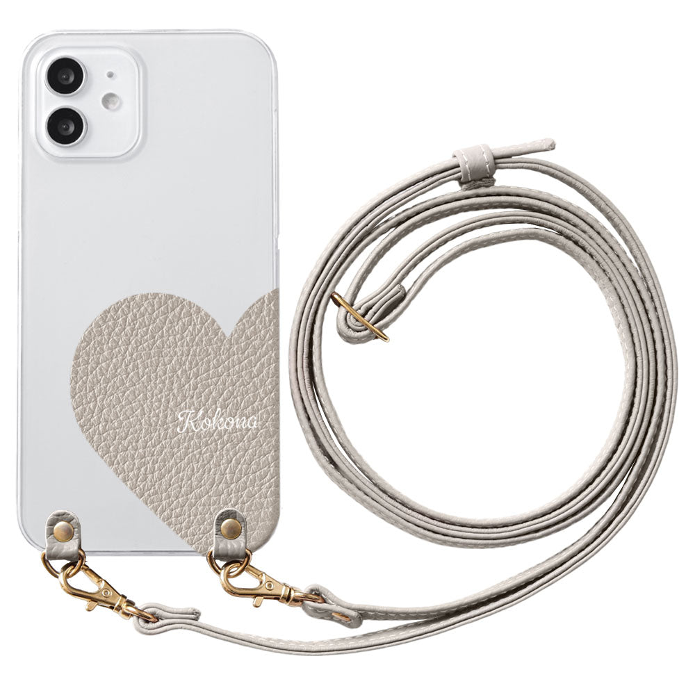 Clear Case Genuine Leather 32 Colors Italian Shrink Leather Motif Cut Leather Printed Name With Shoulder Strap Back Case Xperia Series