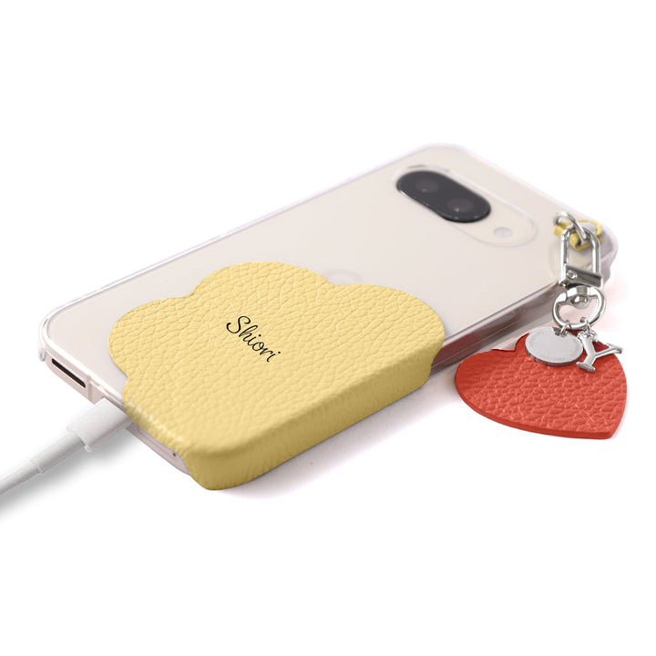 クリアケース 本革 32色 イタリアンシュリンクレザー プリントネーム モチーフイニシャルチャーム 背面ケース Xperiaシリーズ