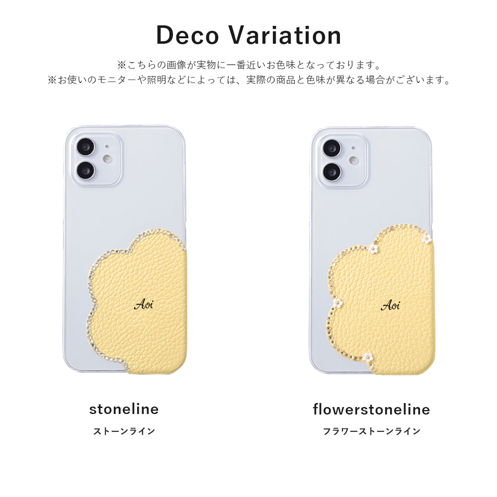 Coque transparente en cuir véritable 32 couleurs cuir italien grainé découpe motif cuir nom imprimé décoration pierre coque arrière série iPhone