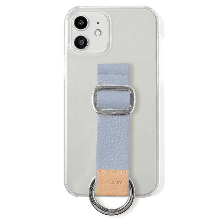 Clear case genuine leather 32 colors Italian shrink leather with buckle belt back case iPhone series (adhesive type)