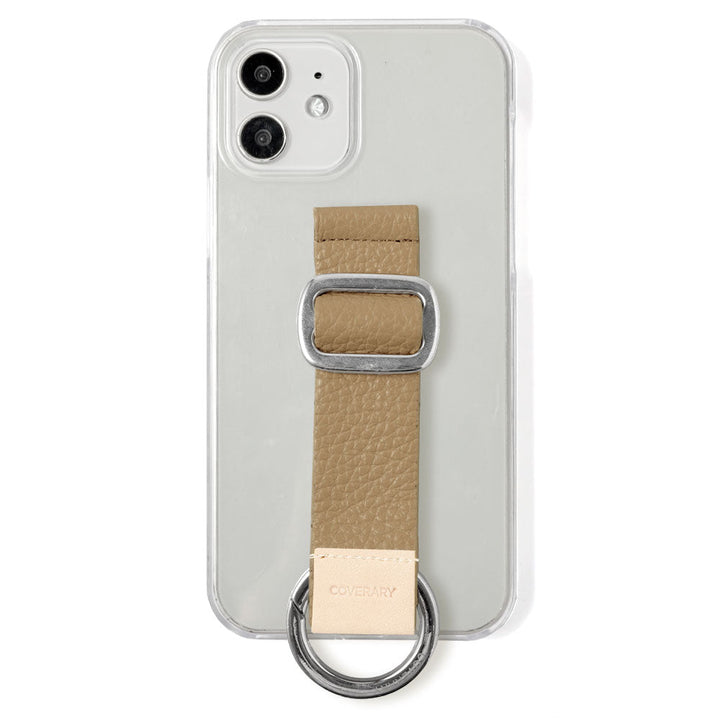 Clear case genuine leather 32 colors Italian shrink leather with buckle belt back case Galaxy series (adhesive type)