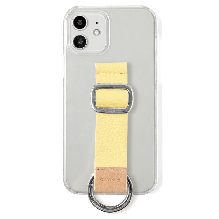 Clear case genuine leather 32 colors Italian shrink leather with buckle belt back case (adhesive type)