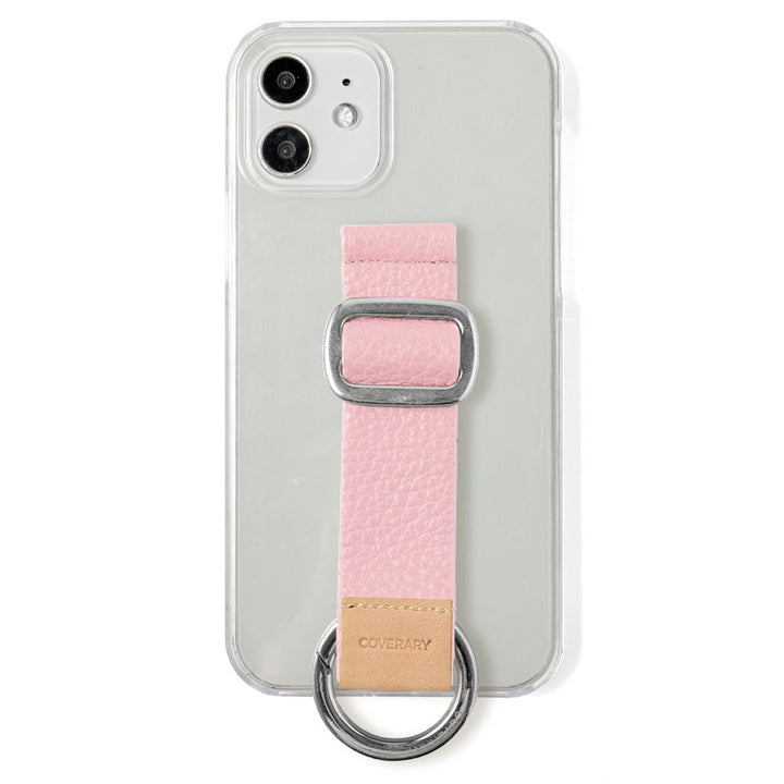 Clear case genuine leather 32 colors Italian shrink leather with buckle belt back case iPhone series (adhesive type)