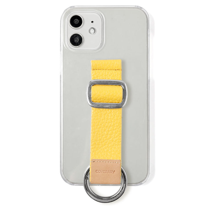 Clear case genuine leather 32 colors Italian shrink leather with buckle belt back case (adhesive type)