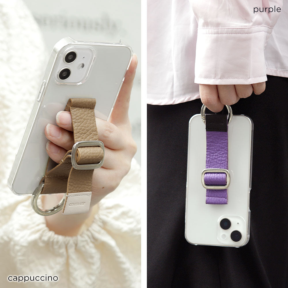 Clear case genuine leather 32 colors Italian shrink leather with buckle belt back case Xperia series (adhesive type)