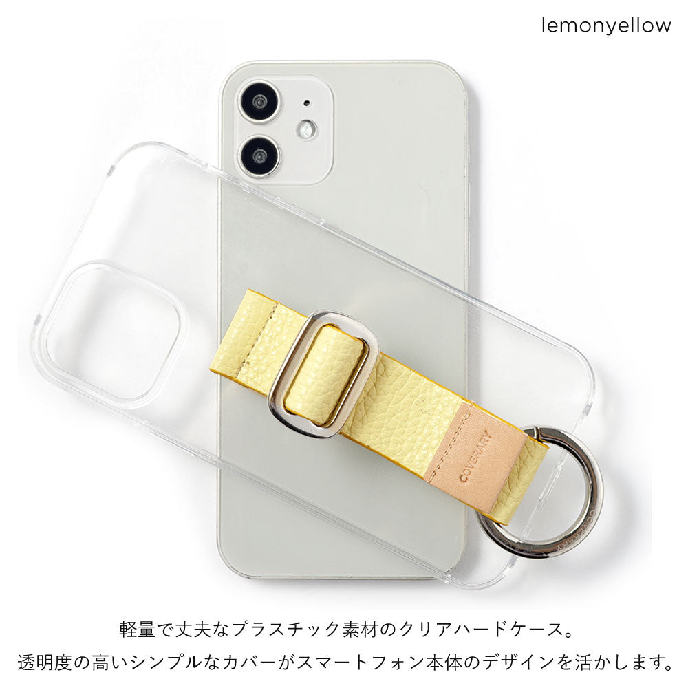 Clear case genuine leather 32 colors Italian shrink leather with buckle belt back case Galaxy series (adhesive type)