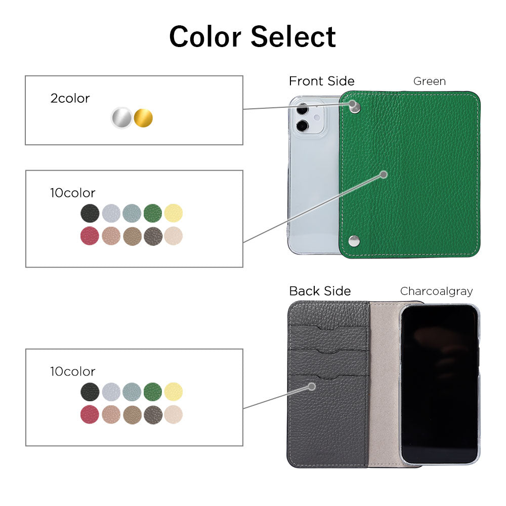 Clear case genuine leather Italian shrink leather with half pocket cover back case Google Pixel series