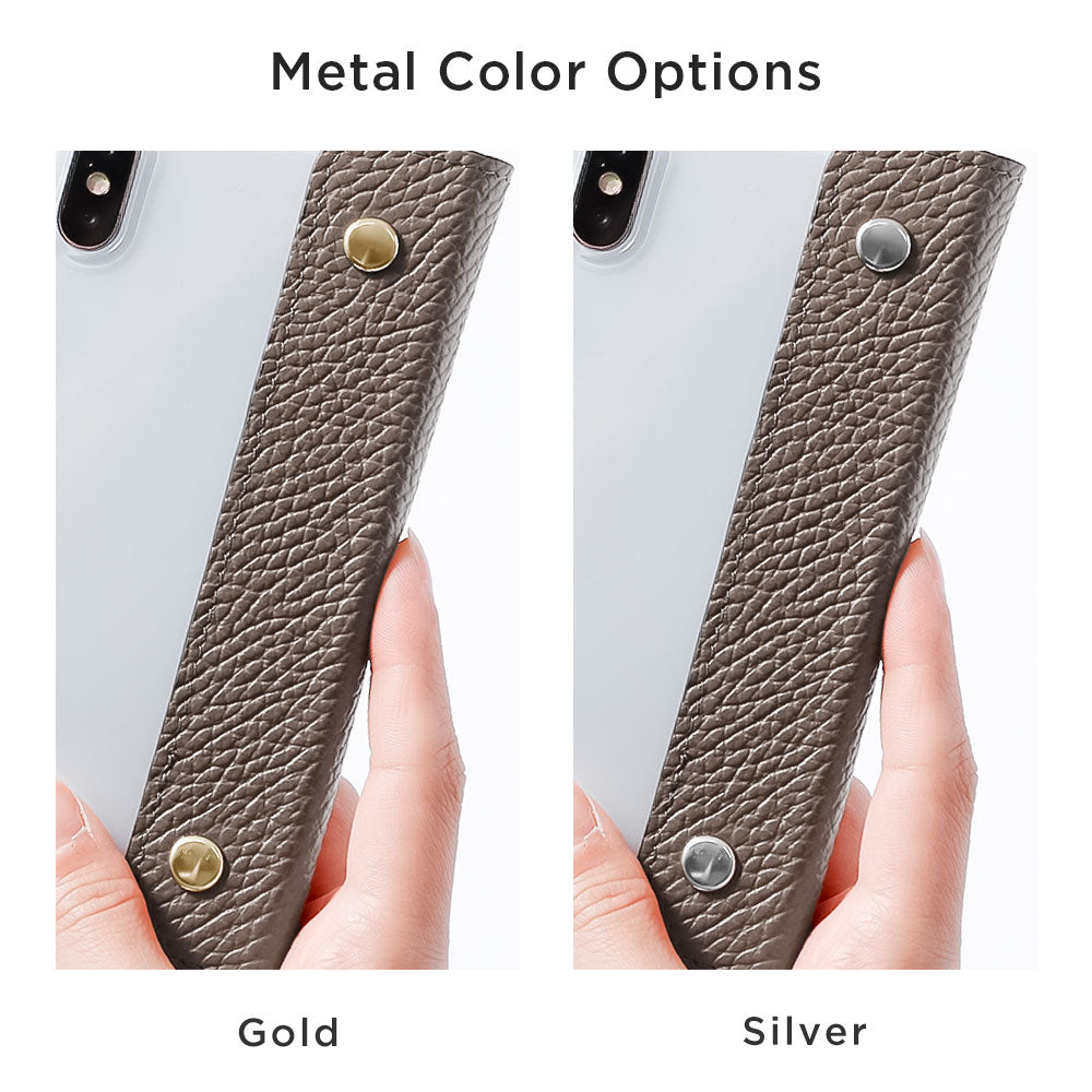 Clear case genuine leather Italian shrink leather with half pocket cover back case iPhone series