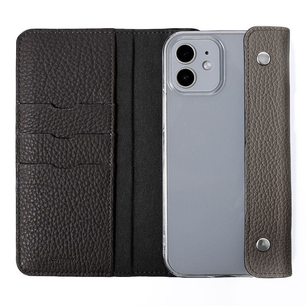 Clear case genuine leather Italian shrink leather with half pocket cover back case Google Pixel series