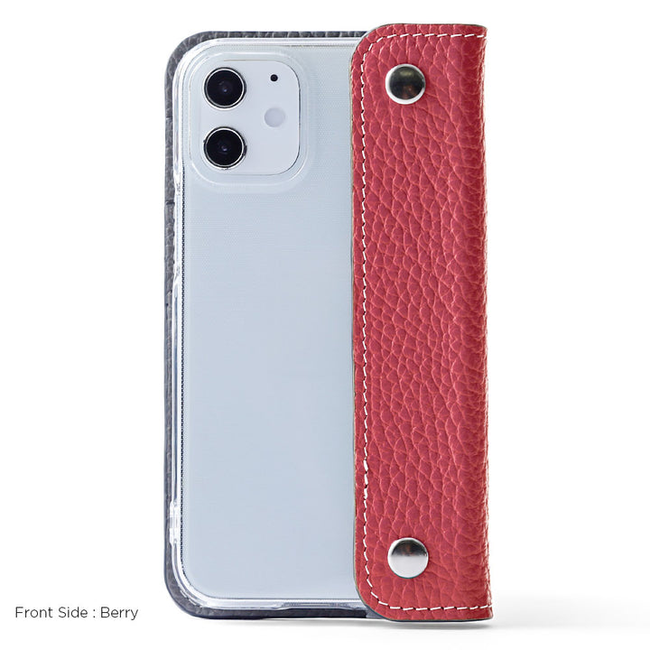 Clear case genuine leather Italian shrink leather with half pocket cover back case