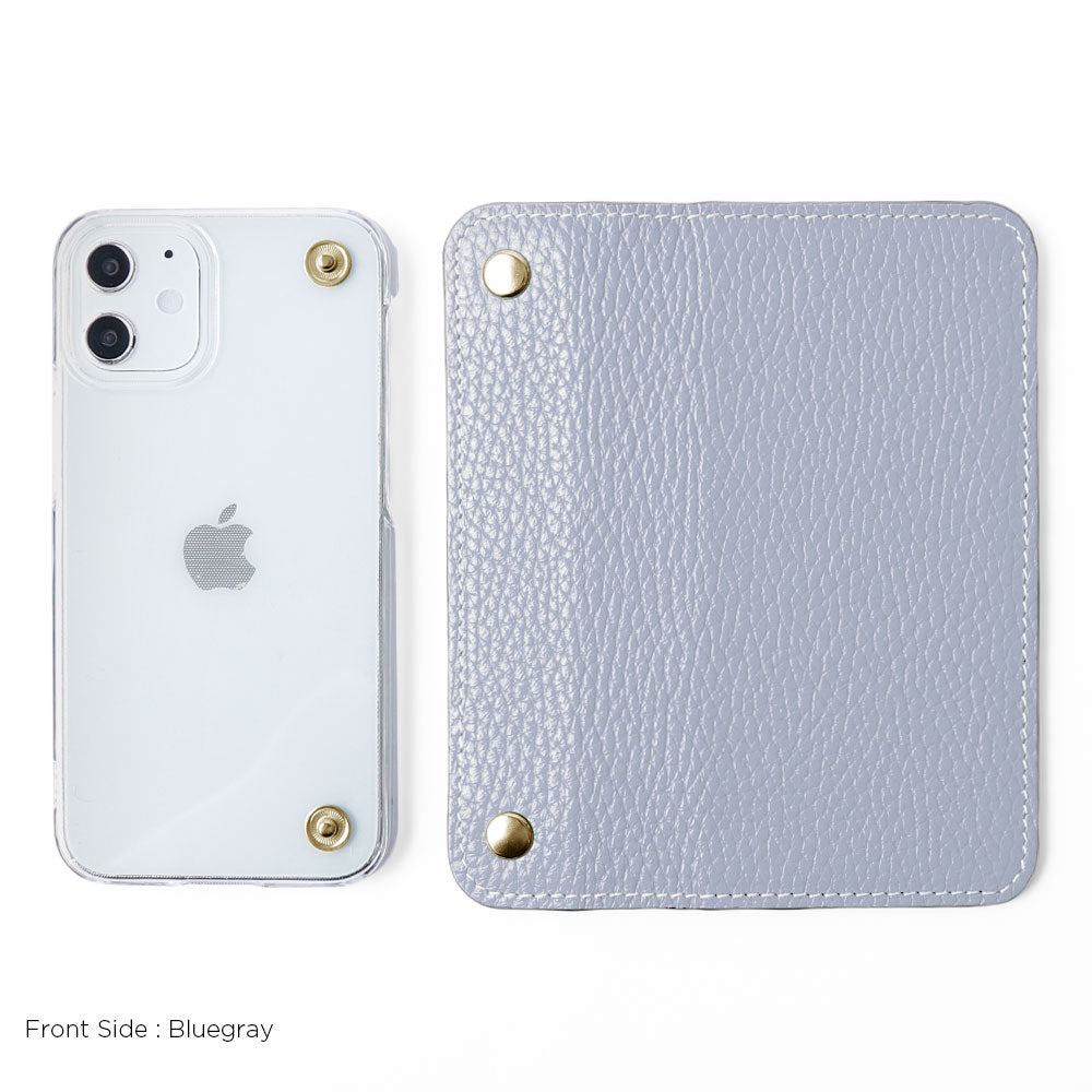 Clear case genuine leather Italian shrink leather with half pocket cover back case Galaxy series