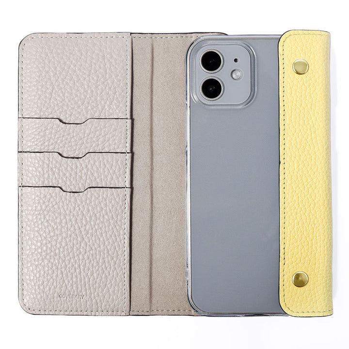 Clear case genuine leather Italian shrink leather with half pocket cover back case iPhone series