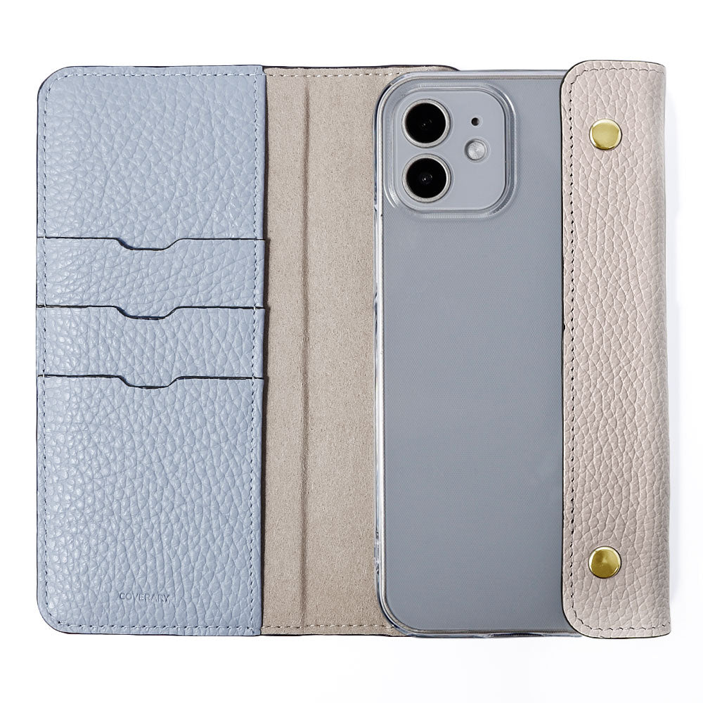 Clear case genuine leather Italian shrink leather with half pocket cover back case Google Pixel series