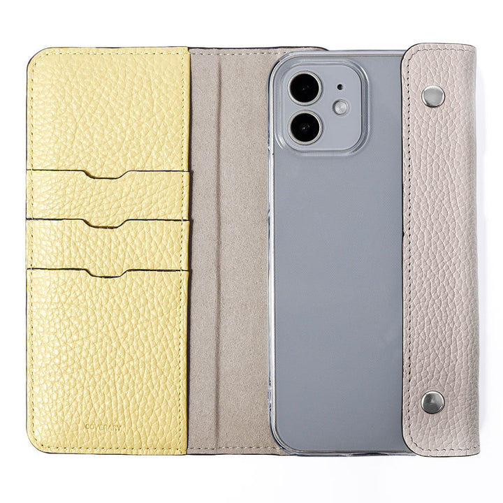 Clear case genuine leather Italian shrink leather with half pocket cover back case AQUOS series