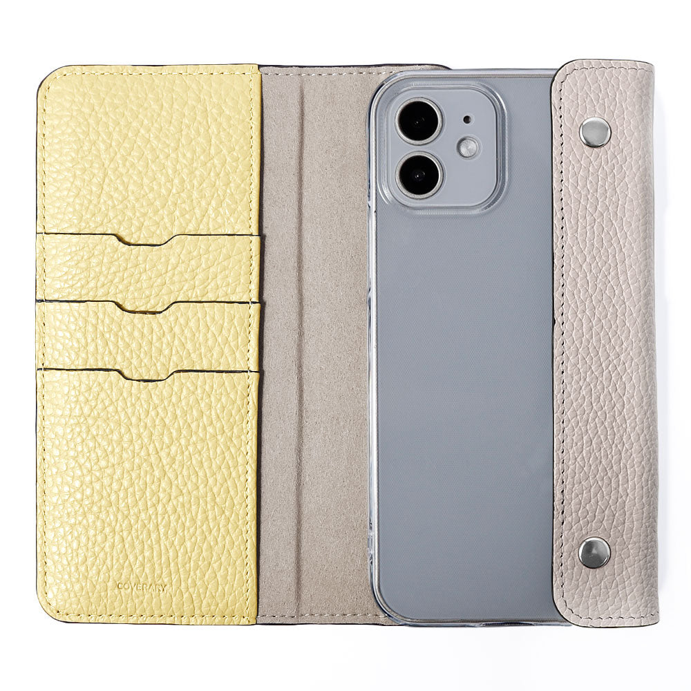 Clear case genuine leather Italian shrink leather with half pocket cover back case Galaxy series