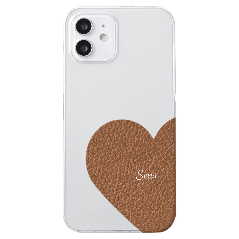 Étui transparent cuir véritable 32 couleurs cuir italien grainé cuir découpé motif nom imprimé coque arrière série Galaxy