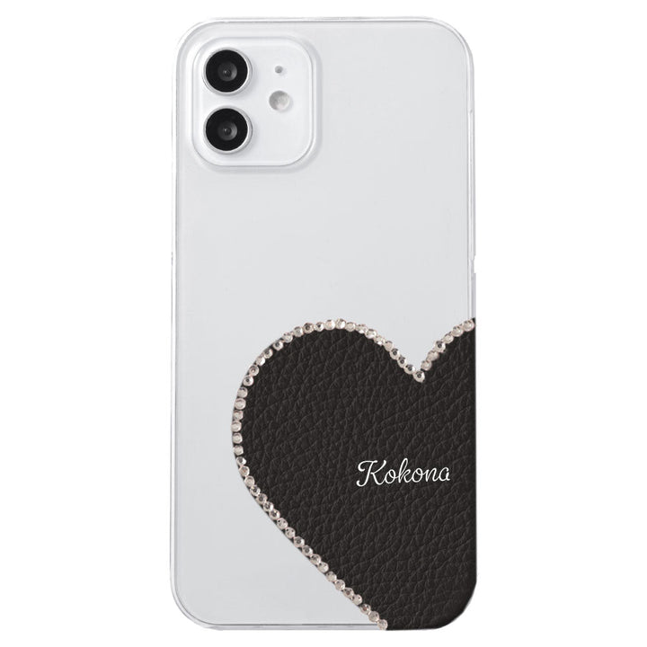 Clear Case Genuine Leather 32 Colors Italian Shrink Leather Motif Cut Leather Printed Name Stone Decoration Back Case Xperia Series