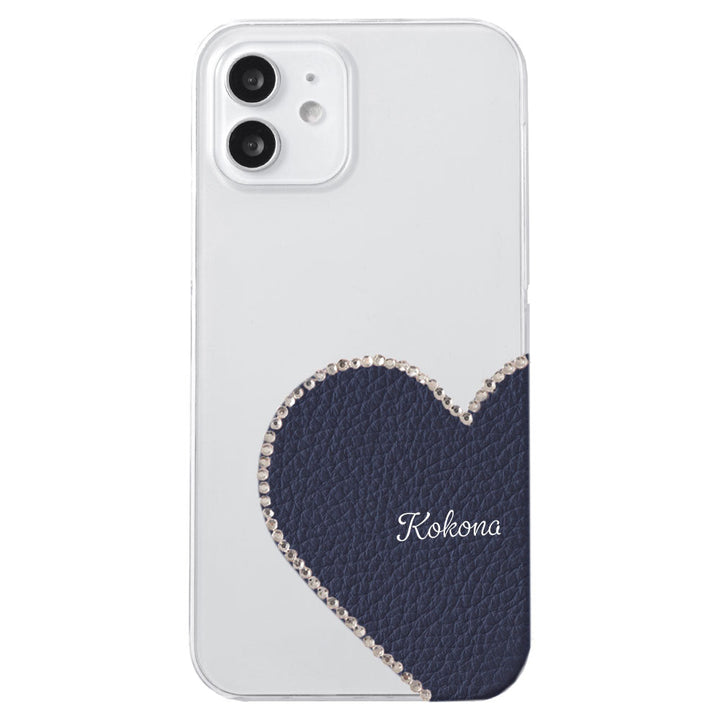 Clear Case Genuine Leather 32 Colors Italian Shrink Leather Motif Cut Leather Printed Name Stone Decoration Back Case Xperia Series