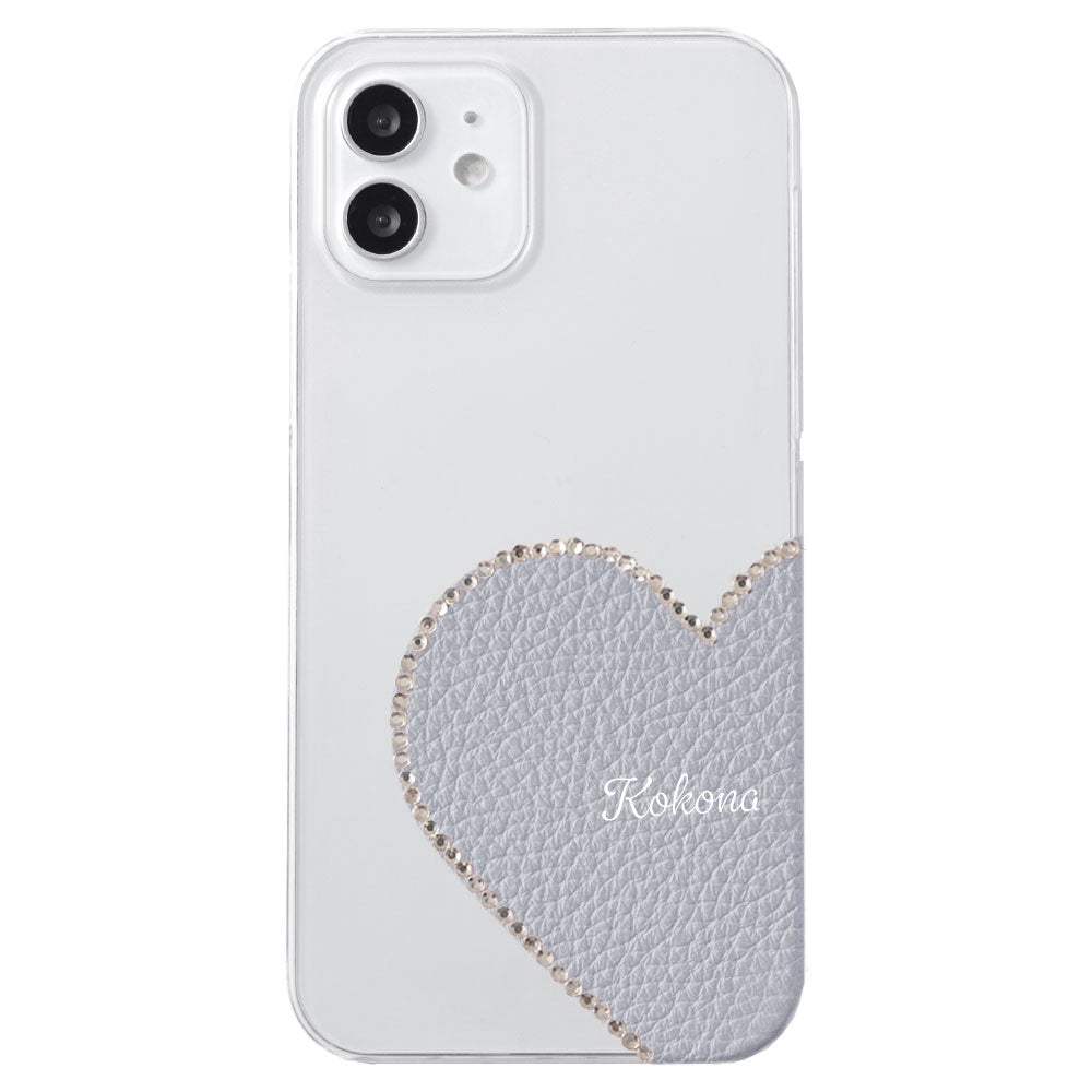 Clear Case Genuine Leather 32 Colors Italian Shrink Leather Motif Cut Leather Printed Name Stone Decoration Back Case Xperia Series