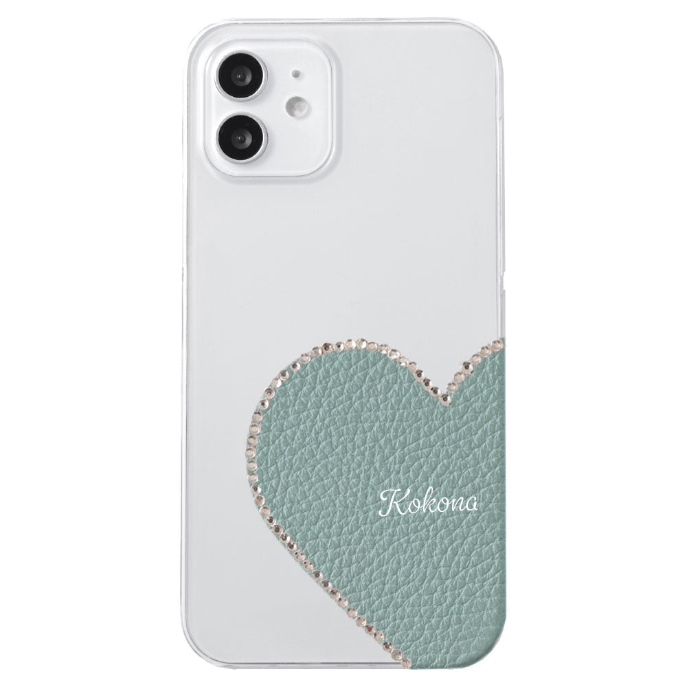 Clear Case Genuine Leather 32 Colors Italian Shrink Leather Motif Cut Leather Printed Name Stone Decoration Back Case Xperia Series