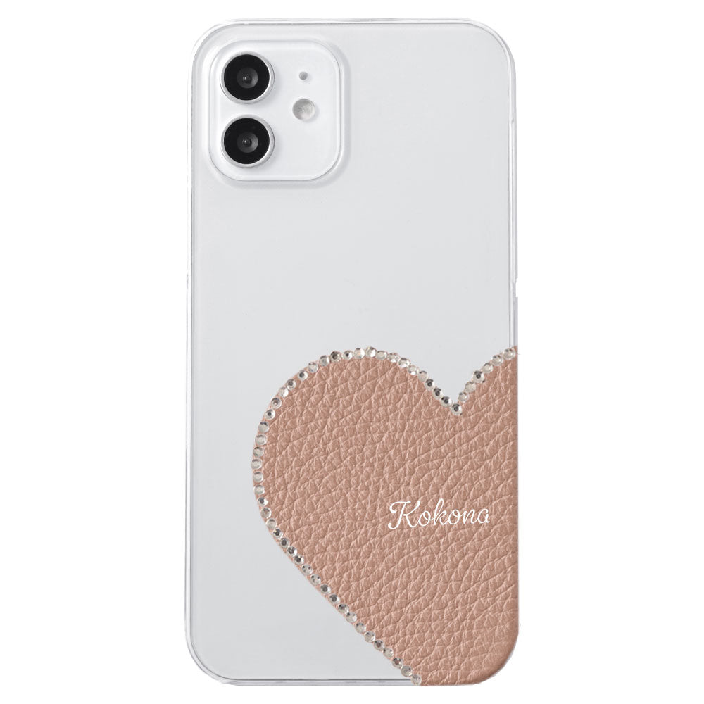 Clear Case Genuine Leather 32 Colors Italian Shrink Leather Motif Cut Leather Printed Name Stone Decoration Back Case Xperia Series