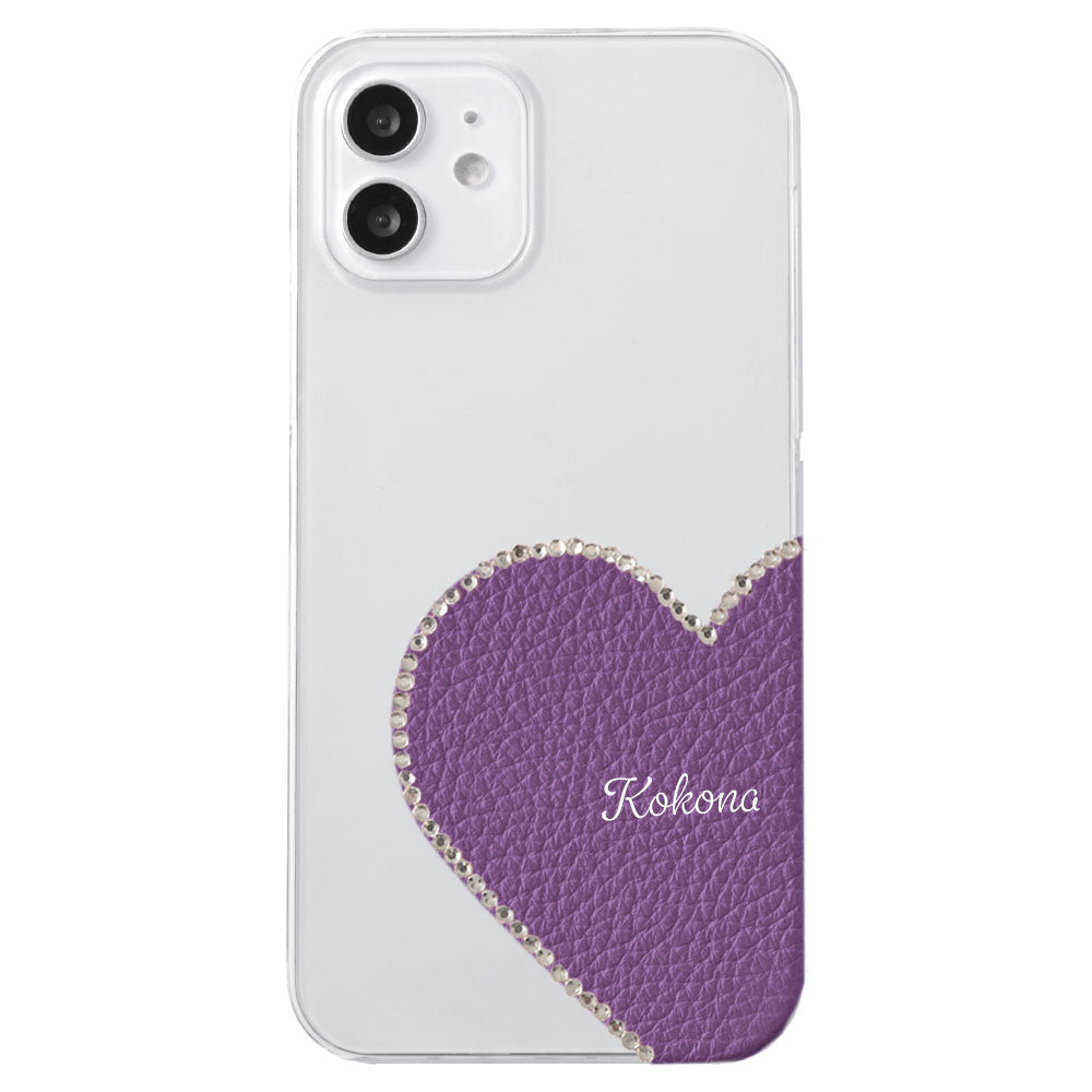 Clear Case Genuine Leather 32 Colors Italian Shrink Leather Motif Cut Leather Printed Name Stone Decoration Back Case Xperia Series