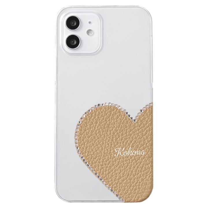 Clear Case Genuine Leather 32 Colors Italian Shrink Leather Motif Cut Leather Printed Name Stone Decoration Back Case Xperia Series