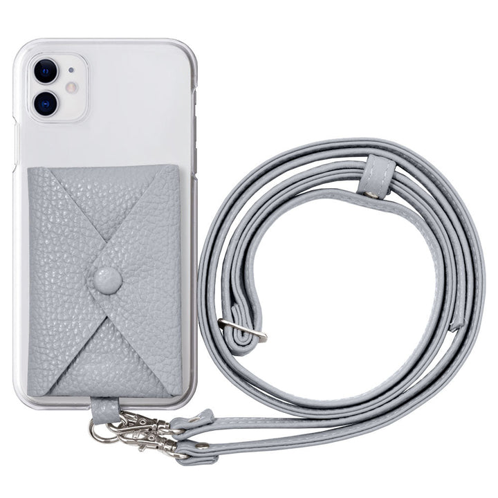 Clear case genuine leather 32 colors Italian shrink leather with pocket & shoulder strap back case AQUOS series