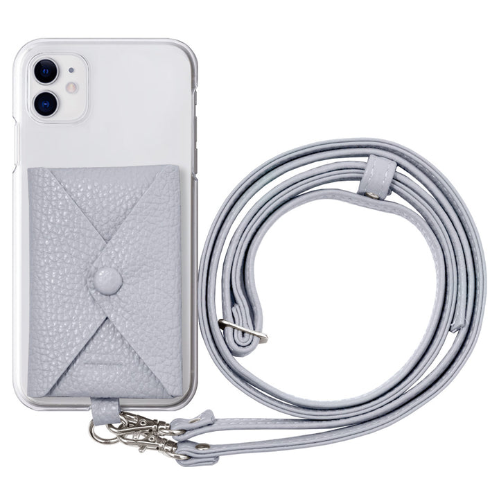 Coque transparente cuir véritable 32 couleurs cuir italien grainé avec poche & bandoulière coque arrière