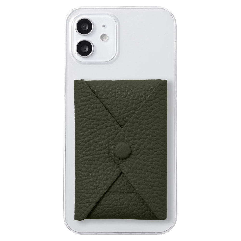 クリアケース 本革 32色 イタリアンシュリンクレザー 蓋ありポケット付き 背面ケース iPhoneシリーズ