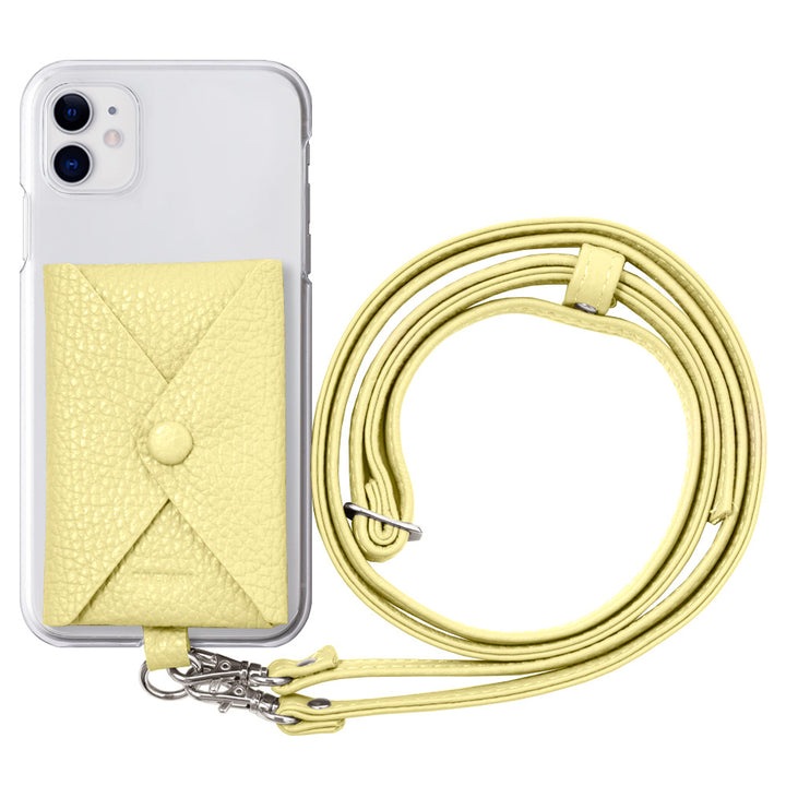 Coque transparente cuir véritable 32 couleurs cuir italien grainé avec poche & bandoulière coque arrière