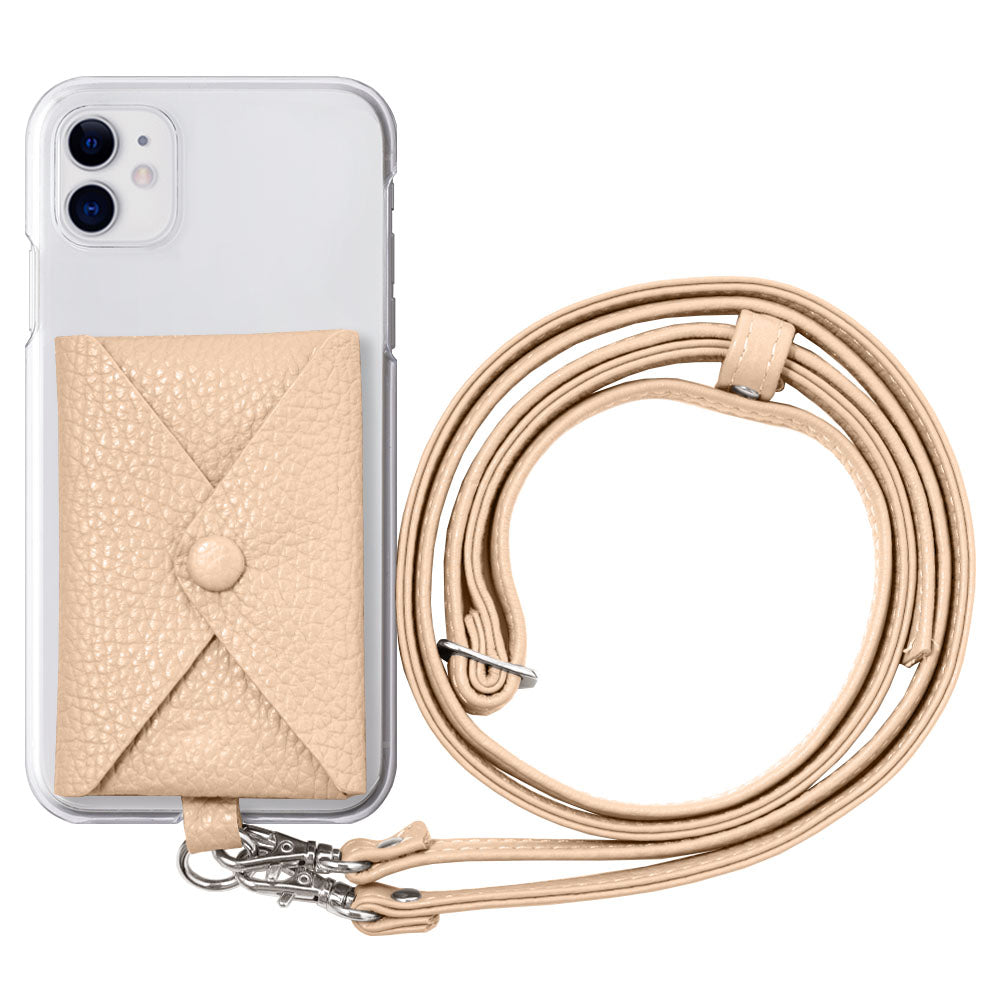 Étui transparent en cuir véritable 32 couleurs cuir italien grainé avec poche et bandoulière étui arrière série Xperia