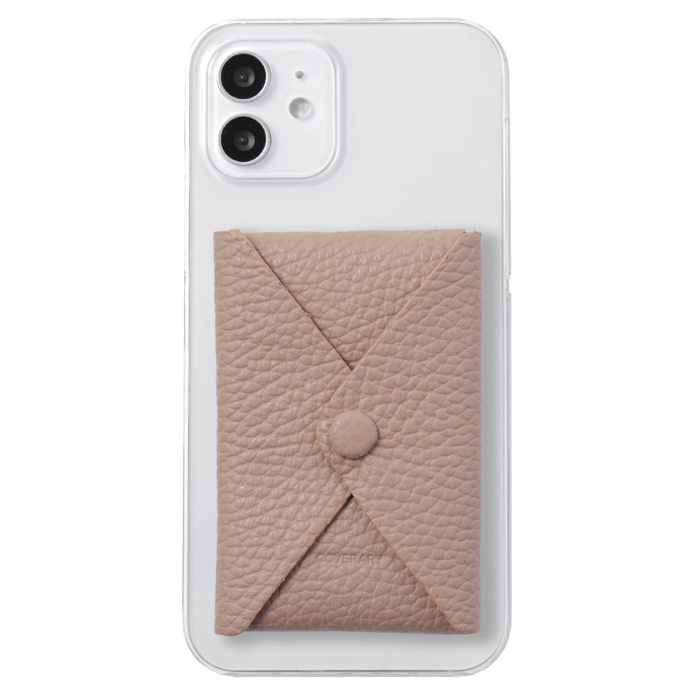 クリアケース 本革 32色 イタリアンシュリンクレザー 蓋ありポケット付き 背面ケース iPhoneシリーズ