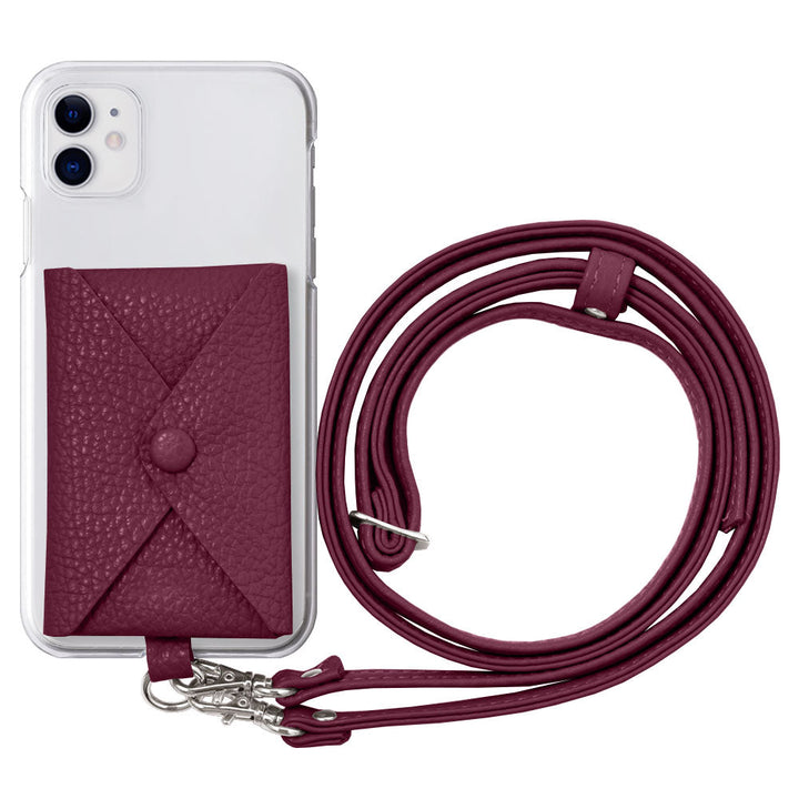Clear case genuine leather 32 colors Italian shrink leather with pocket & shoulder strap back case AQUOS series