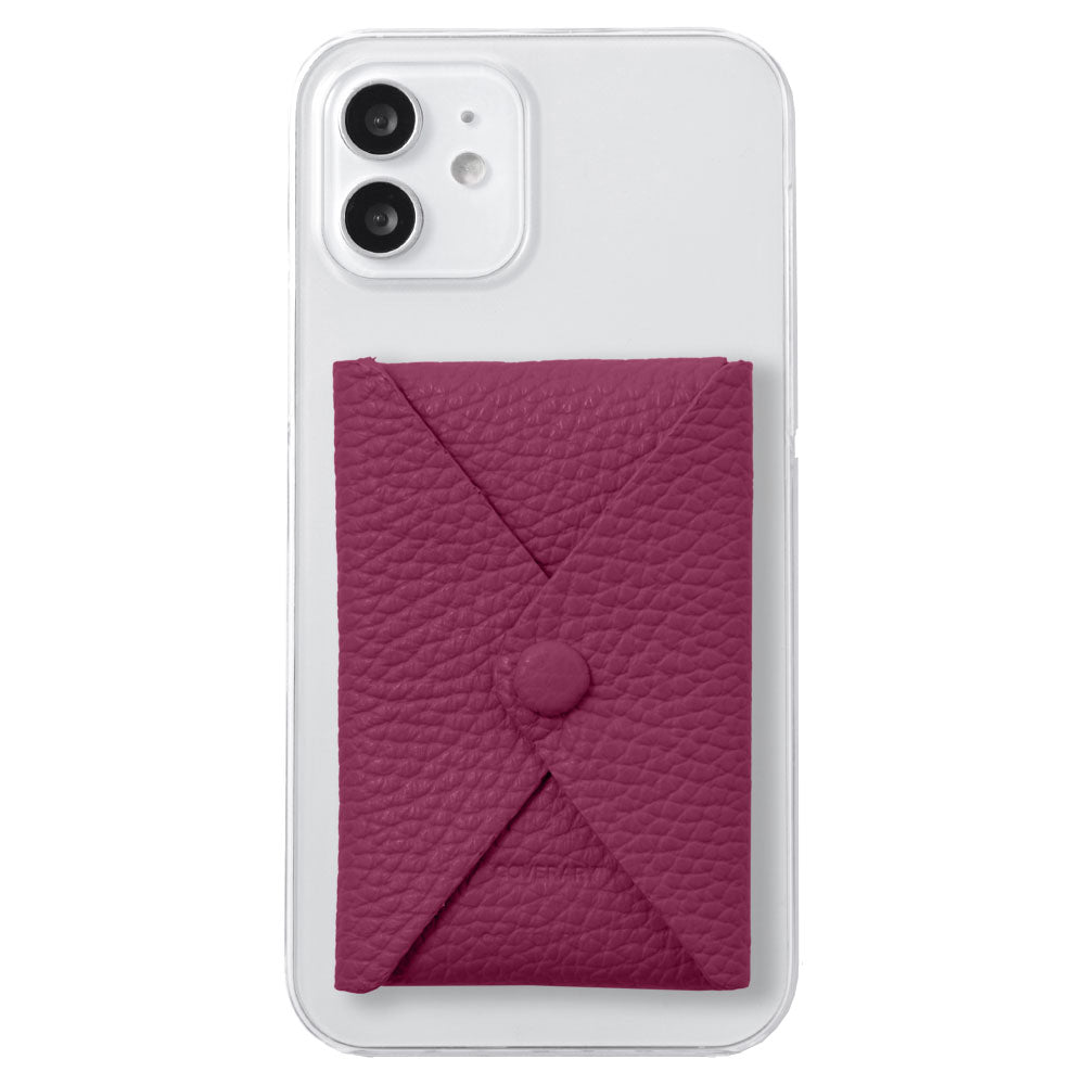 クリアケース 本革 32色 イタリアンシュリンクレザー 蓋ありポケット付き 背面ケース iPhoneシリーズ