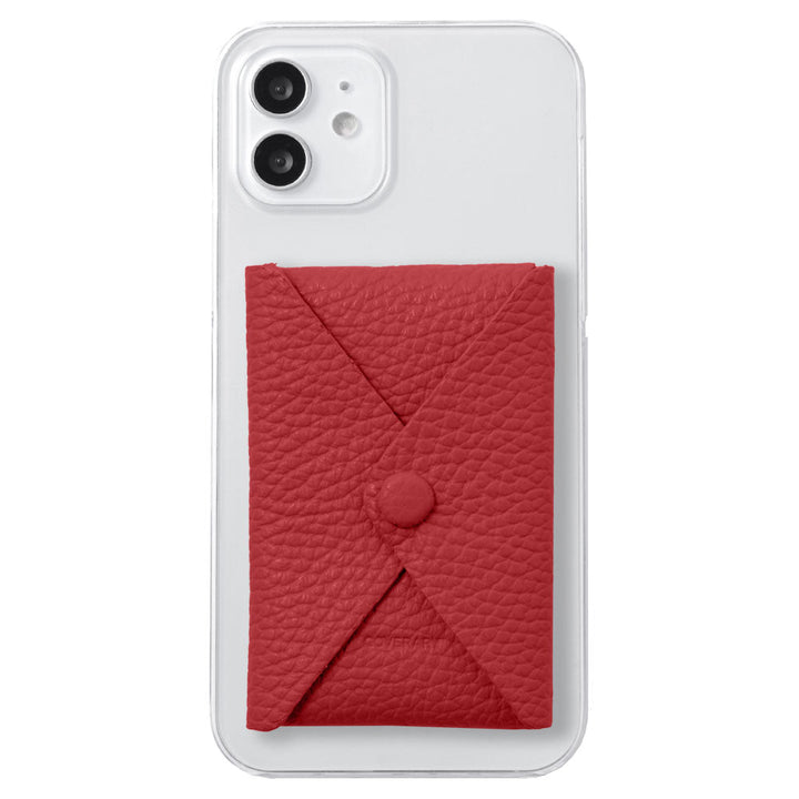 クリアケース 本革 32色 イタリアンシュリンクレザー 蓋ありポケット付き 背面ケース iPhoneシリーズ