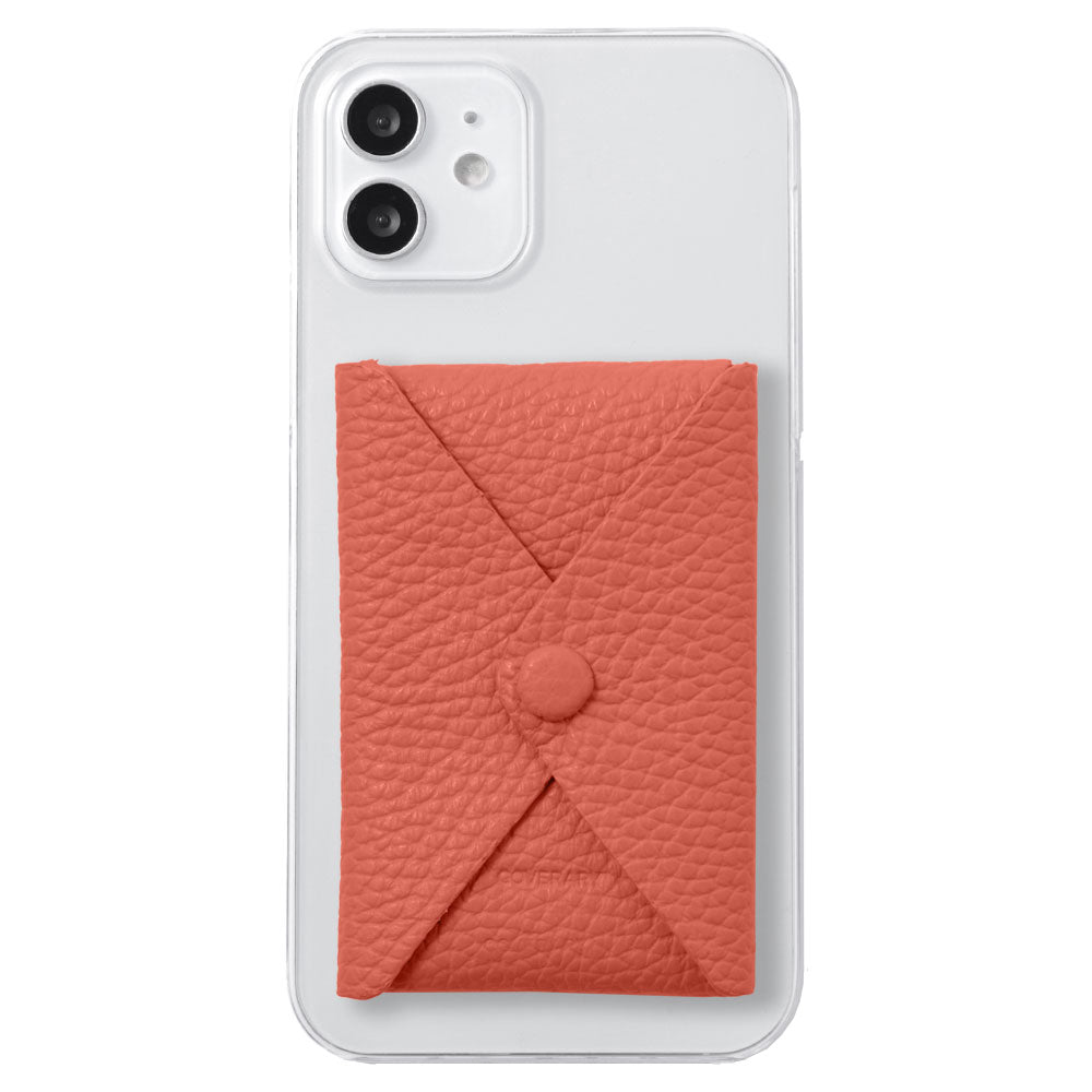 クリアケース 本革 32色 イタリアンシュリンクレザー 蓋ありポケット付き 背面ケース iPhoneシリーズ