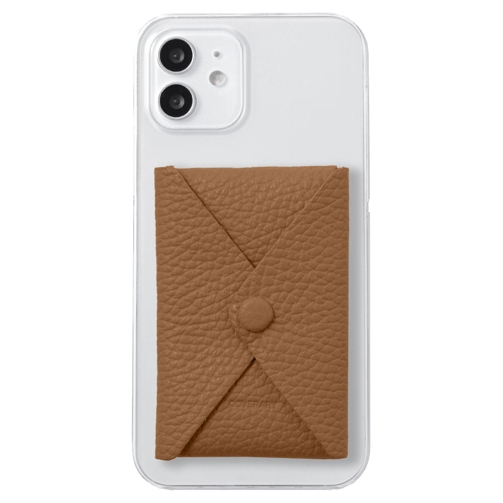 クリアケース 本革 32色 イタリアンシュリンクレザー 蓋ありポケット付き 背面ケース iPhoneシリーズ