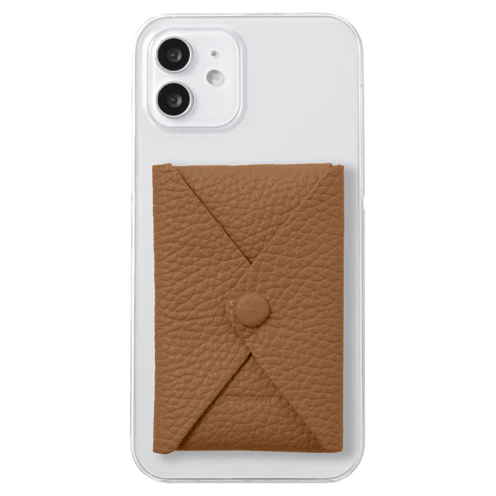 クリアケース 本革 32色 イタリアンシュリンクレザー 蓋ありポケット付き 背面ケース iPhoneシリーズ