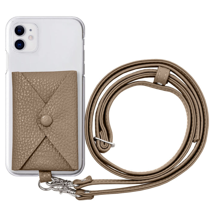 Étui transparent en cuir véritable 32 couleurs cuir italien grainé avec poche et bandoulière étui arrière série Xperia