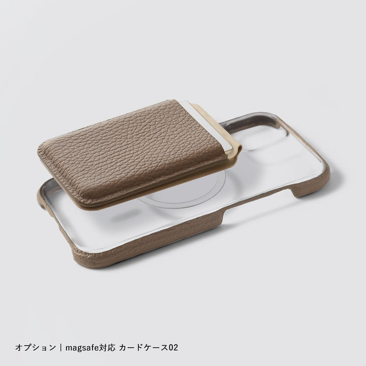 Genuine leather, 32 colors, Italian pebbled leather, MagSafe-compatible, shock-absorbing clear case