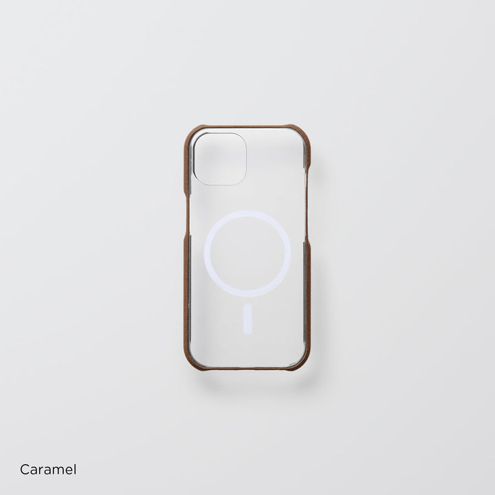 Genuine leather, 32 colors, Italian pebbled leather, MagSafe-compatible, shock-absorbing clear case