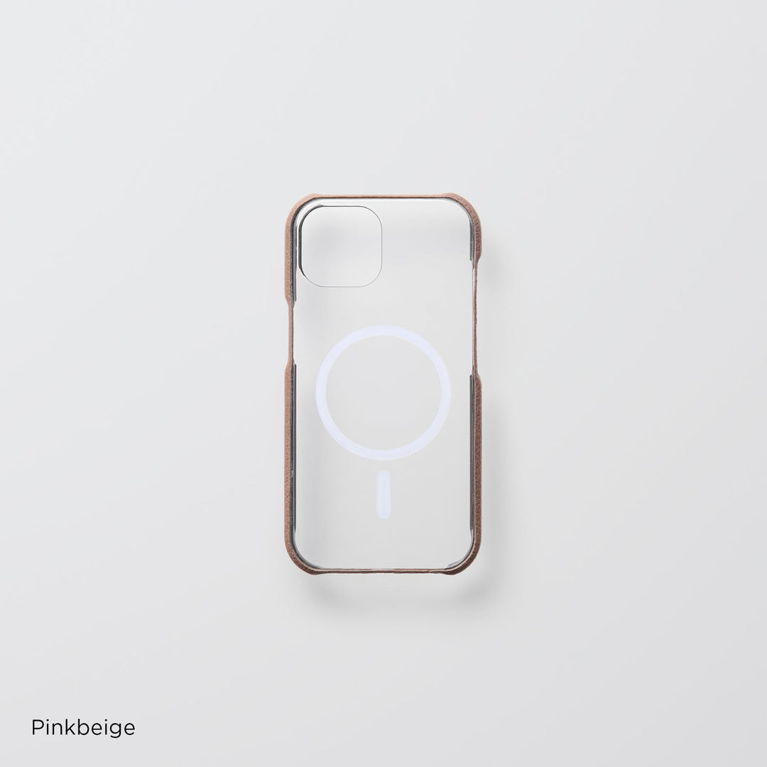 Genuine leather, 32 colors, Italian pebbled leather, MagSafe-compatible, shock-absorbing clear case