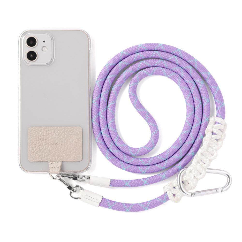 Étui transparent cuir véritable 32 couleurs cuir italien grainé ensemble porte-cartes & sangle d'épaule corde 8mm avec étui arrière